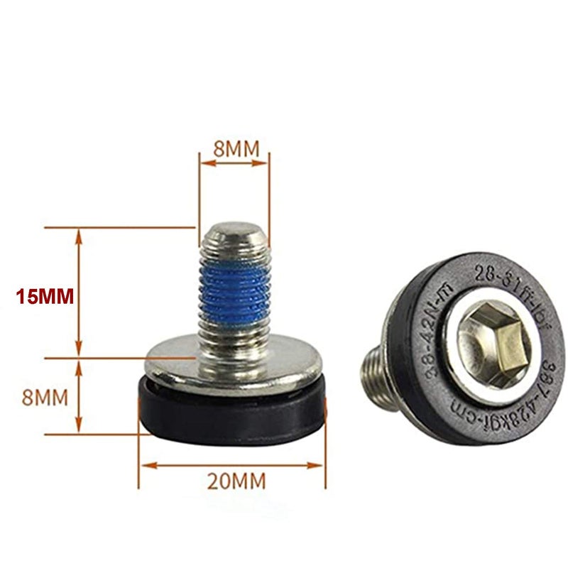 YouU 10 Pcs 8mm Hex Crank Arm Fixing Bolts Bicycle Crank Screws for Square Hole Crankset Bottom Bracket - Image 2